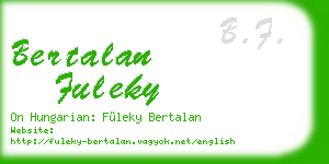 bertalan fuleky business card